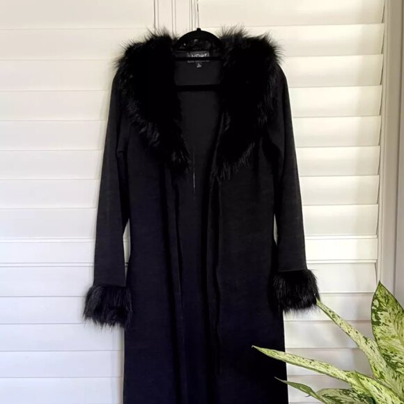 Widow (Dolls Kill) Forever Nocturnal Knit Duster Faux Fur Women's Size Large - Picture 5 of 10